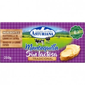 ASTURIANA Mantequilla ligera sin lactosa 250 grs